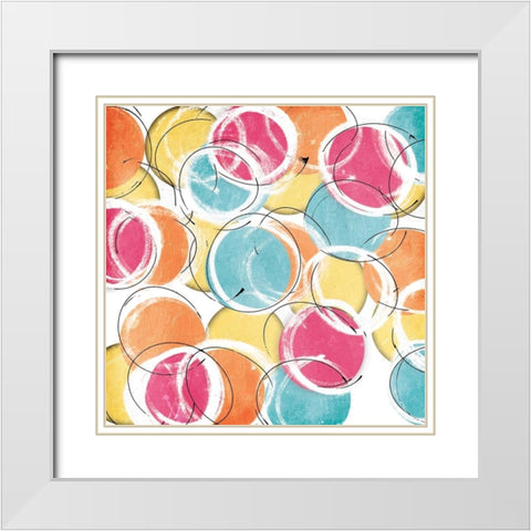 Circular Sunshine White Modern Wood Framed Art Print with Double Matting by OnRei