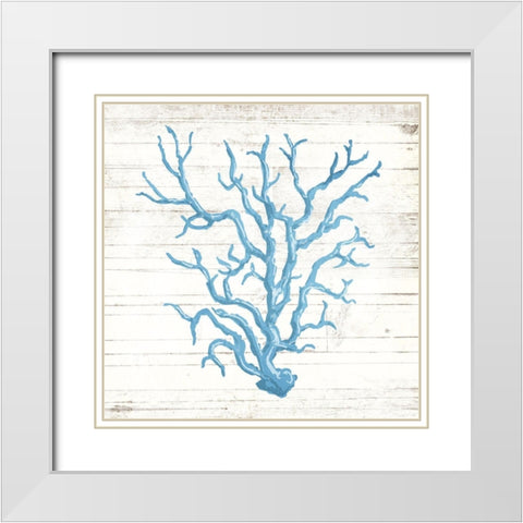 Coral On Wood White Modern Wood Framed Art Print with Double Matting by OnRei