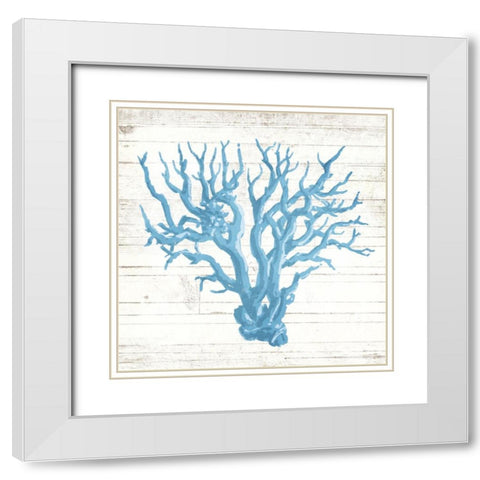 Coral On Wood Mate White Modern Wood Framed Art Print with Double Matting by OnRei