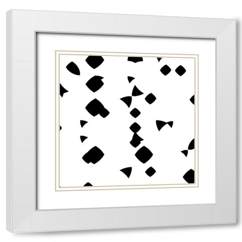 Block out Black and White White Modern Wood Framed Art Print with Double Matting by OnRei