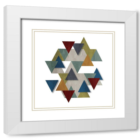 Floating Fall Tri White Modern Wood Framed Art Print with Double Matting by OnRei