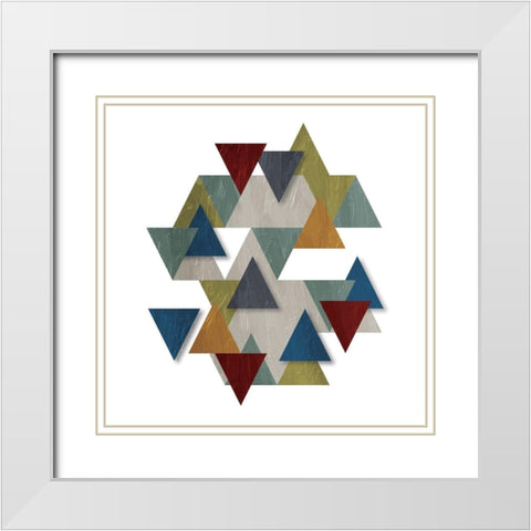 Floating Fall Tri White Modern Wood Framed Art Print with Double Matting by OnRei