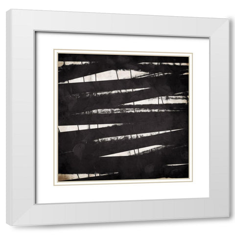 Crazy Lines Mates White Modern Wood Framed Art Print with Double Matting by OnRei