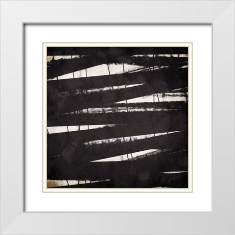 Crazy Lines Mates White Modern Wood Framed Art Print with Double Matting by OnRei