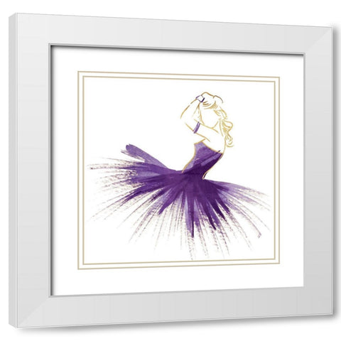 Purple Gold Attitude White Modern Wood Framed Art Print with Double Matting by OnRei