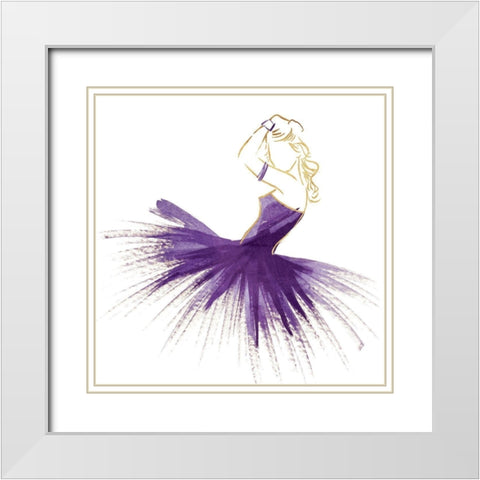 Purple Gold Attitude White Modern Wood Framed Art Print with Double Matting by OnRei