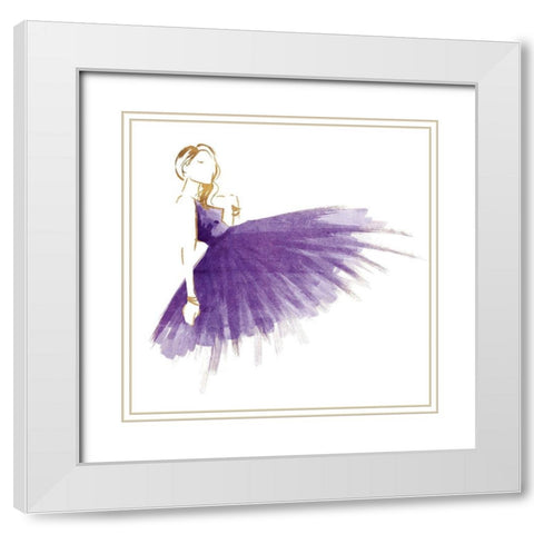 Purple Gold Attitude Mate White Modern Wood Framed Art Print with Double Matting by OnRei