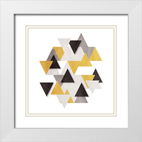 Floating Gold Tri White Modern Wood Framed Art Print with Double Matting by OnRei