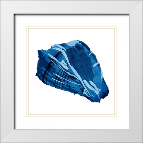 Blue Shell Mate White Modern Wood Framed Art Print with Double Matting by OnRei