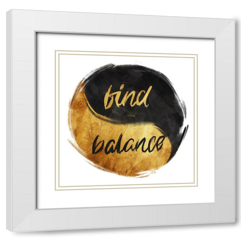 Find Balance White Modern Wood Framed Art Print with Double Matting by OnRei