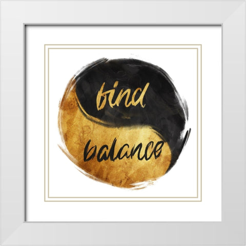 Find Balance White Modern Wood Framed Art Print with Double Matting by OnRei