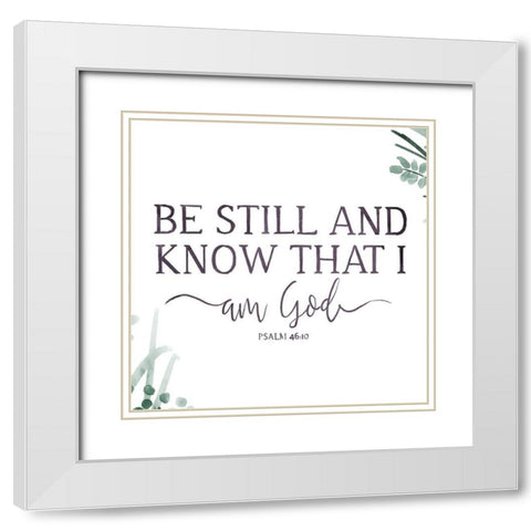 Am God White Modern Wood Framed Art Print with Double Matting by Villa, Milli