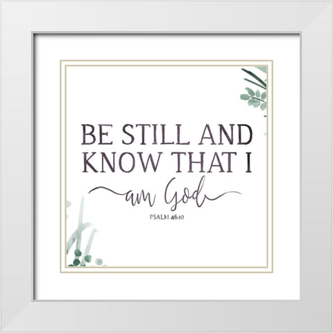Am God White Modern Wood Framed Art Print with Double Matting by Villa, Milli