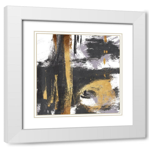 Rotational Pull Muted Purp White Modern Wood Framed Art Print with Double Matting by OnRei