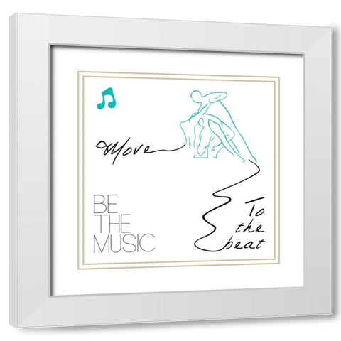 Move To The Beat1 White Modern Wood Framed Art Print with Double Matting by OnRei