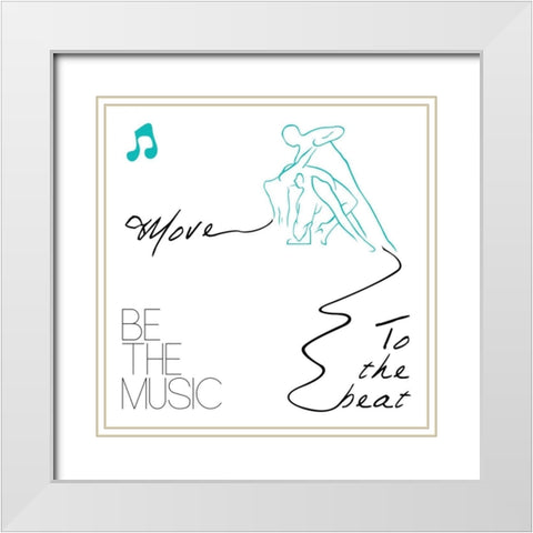 Move To The Beat1 White Modern Wood Framed Art Print with Double Matting by OnRei