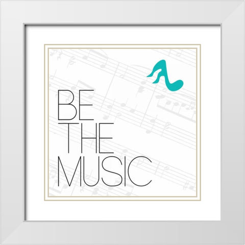 Be The Music 2 White Modern Wood Framed Art Print with Double Matting by OnRei