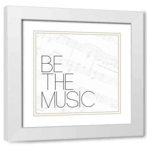 Be The Music 3 White Modern Wood Framed Art Print with Double Matting by OnRei