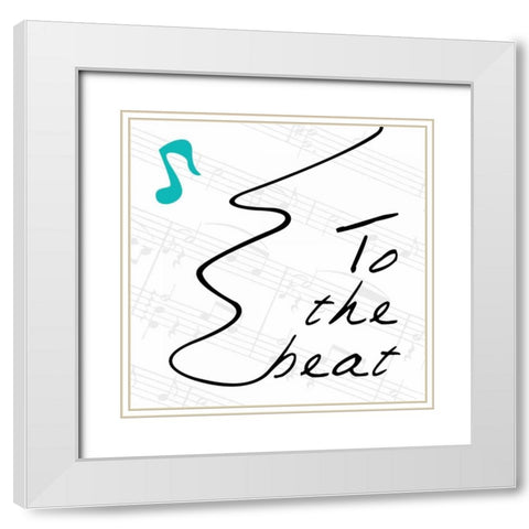 To The Beat 2 White Modern Wood Framed Art Print with Double Matting by OnRei