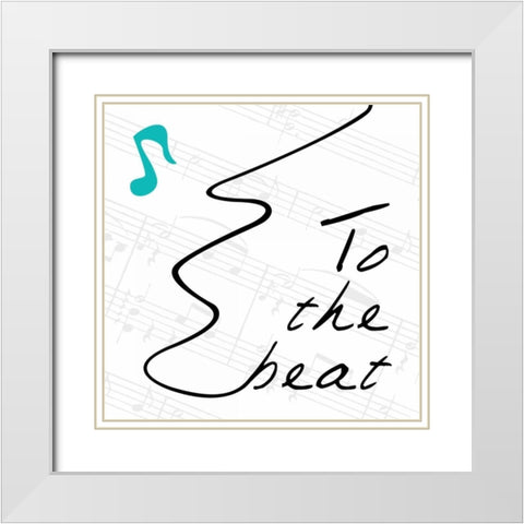 To The Beat 2 White Modern Wood Framed Art Print with Double Matting by OnRei