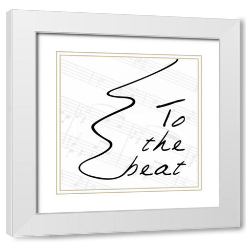 To The Beat 3 White Modern Wood Framed Art Print with Double Matting by OnRei