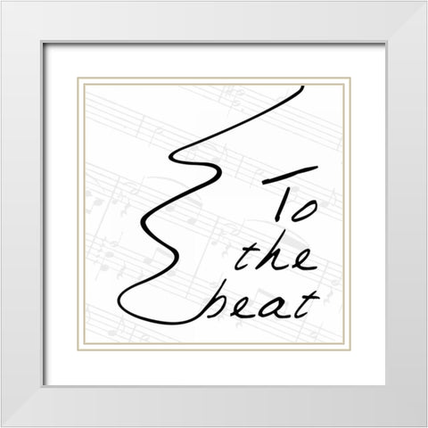 To The Beat 3 White Modern Wood Framed Art Print with Double Matting by OnRei