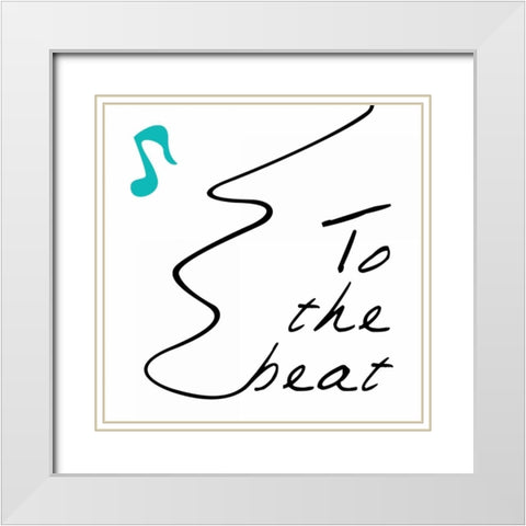 To The Beat 1 White Modern Wood Framed Art Print with Double Matting by OnRei