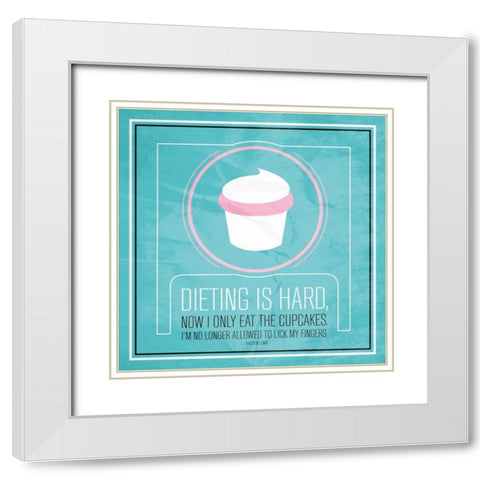 Dieting Mate White Modern Wood Framed Art Print with Double Matting by OnRei