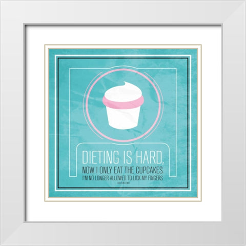 Dieting Mate White Modern Wood Framed Art Print with Double Matting by OnRei