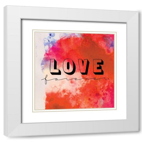 Love Forever I White Modern Wood Framed Art Print with Double Matting by OnRei