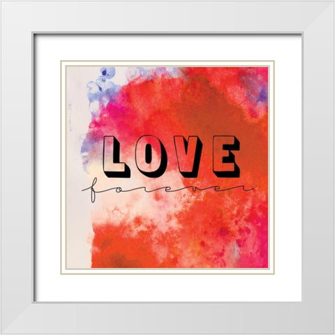 Love Forever I White Modern Wood Framed Art Print with Double Matting by OnRei