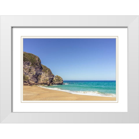 Bay Side 1 White Modern Wood Framed Art Print with Double Matting by Orlando