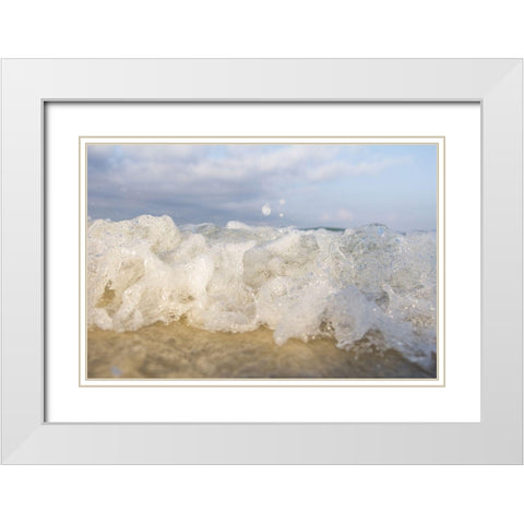 Sea Foam White Modern Wood Framed Art Print with Double Matting by Orlando