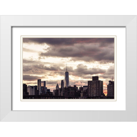 Mecca 3 White Modern Wood Framed Art Print with Double Matting by Orlando