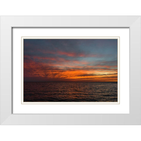 Red Planet White Modern Wood Framed Art Print with Double Matting by Orlando