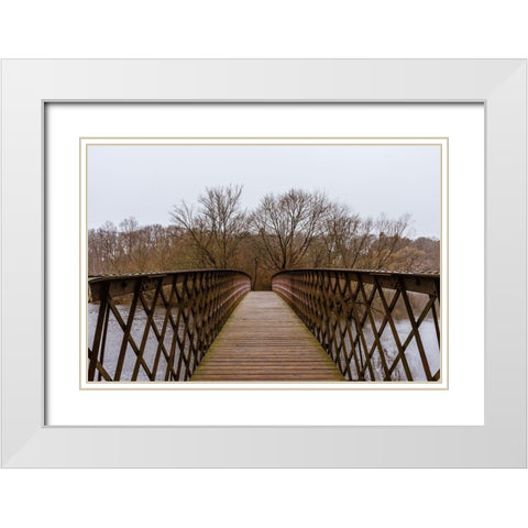 Between Two Places White Modern Wood Framed Art Print with Double Matting by Orlando