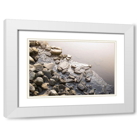Stoney Hill White Modern Wood Framed Art Print with Double Matting by Orlando