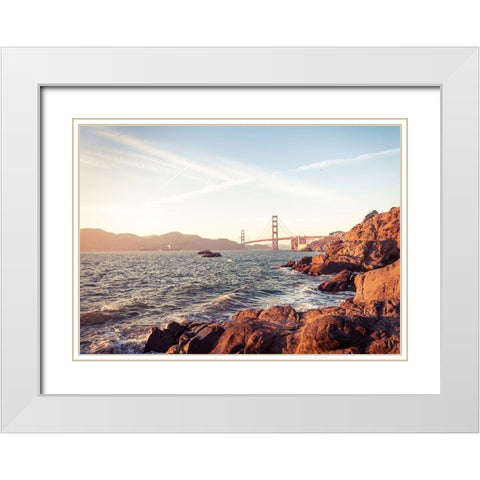Bay Area White Modern Wood Framed Art Print with Double Matting by Orlando