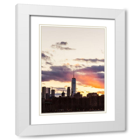 Good Night New York White Modern Wood Framed Art Print with Double Matting by Orlando