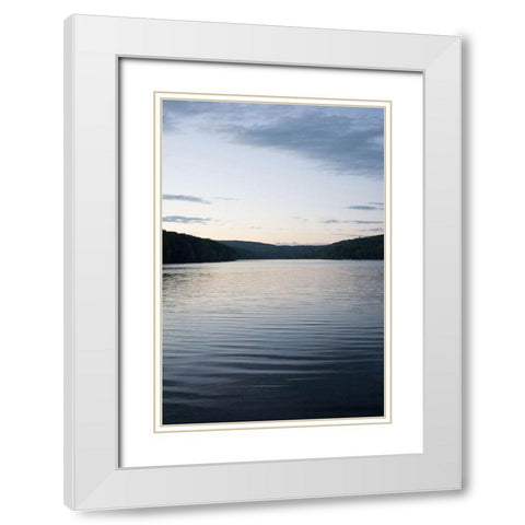 Lake Ripples White Modern Wood Framed Art Print with Double Matting by Orlando
