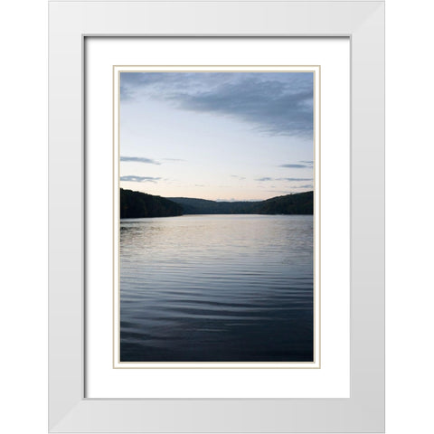 Lake Ripples White Modern Wood Framed Art Print with Double Matting by Orlando