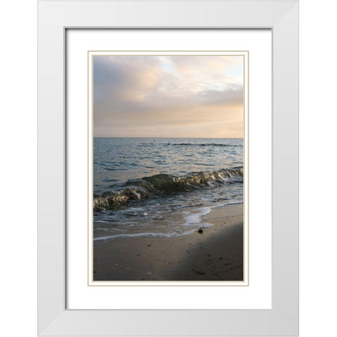 Beach Day White Modern Wood Framed Art Print with Double Matting by Orlando