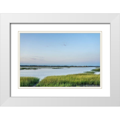 Summer Marsh White Modern Wood Framed Art Print with Double Matting by Orlando