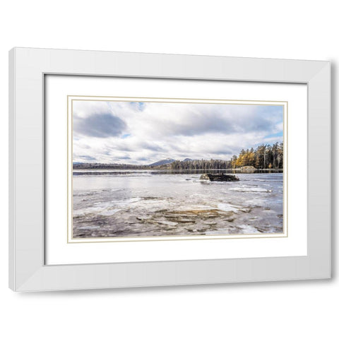 Ice Flows White Modern Wood Framed Art Print with Double Matting by Orlando
