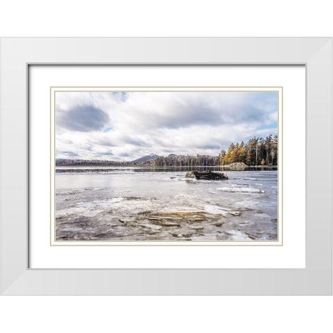 Ice Flows White Modern Wood Framed Art Print with Double Matting by Orlando
