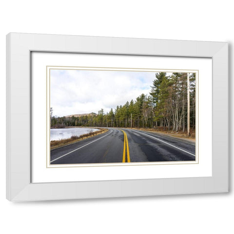 Divided Highway White Modern Wood Framed Art Print with Double Matting by Orlando