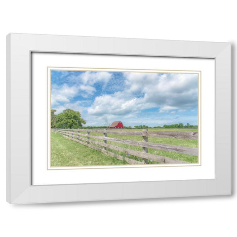 Illustrious Stretch White Modern Wood Framed Art Print with Double Matting by DeLuca, Pat