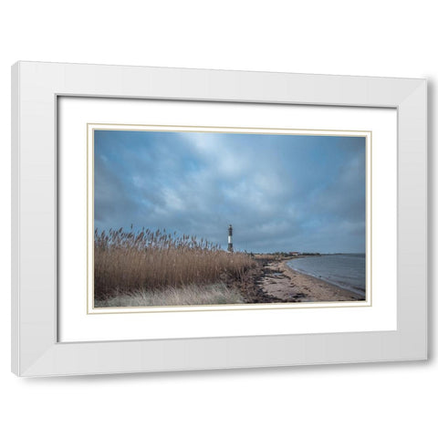 Fire Island Lighthouse White Modern Wood Framed Art Print with Double Matting by DeLuca, Pat