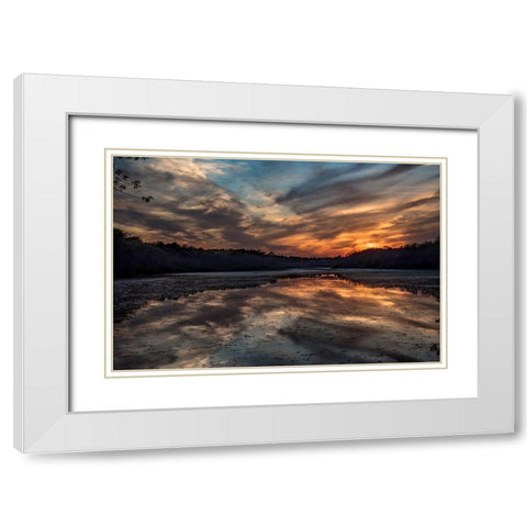 Priority Of Reflection White Modern Wood Framed Art Print with Double Matting by DeLuca, Pat