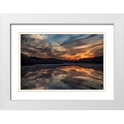 Priority Of Reflection White Modern Wood Framed Art Print with Double Matting by DeLuca, Pat